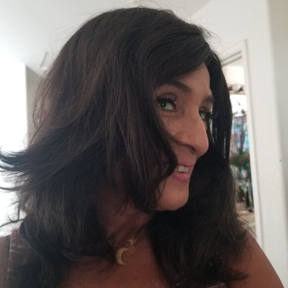 Dark Brown, Medium Length, Lace Front, Shag Wig - Picture 3 of 7